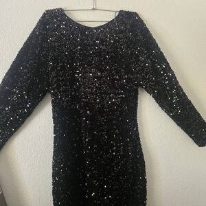 H&M Sparkling Black Long Sleeve Dress